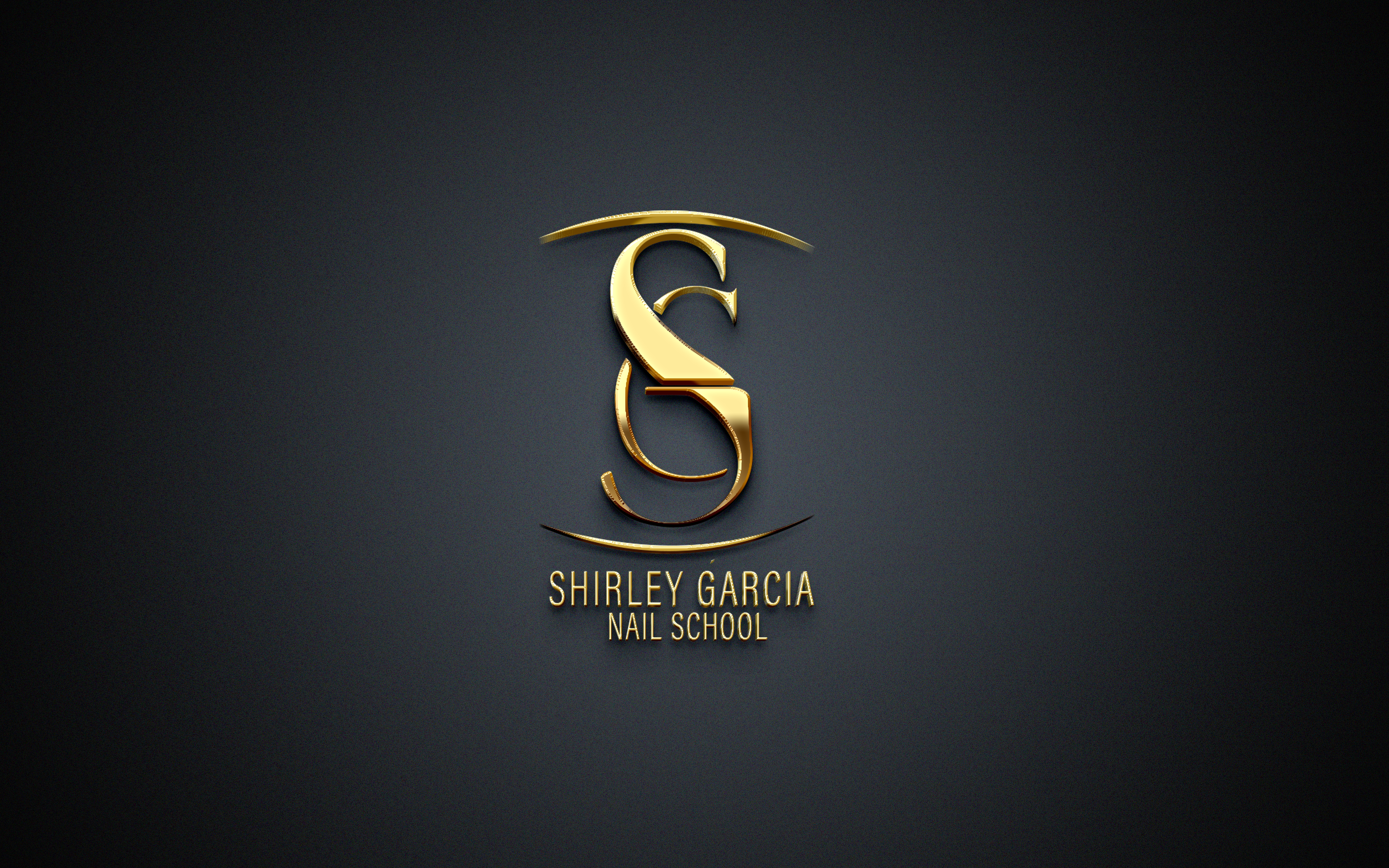 Logo dorado Shirley Garcia Nail School